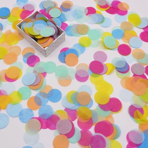 Runde Konfetti 50g,Konfetti 2,5cm Deko Papier Konfetti ca.5000 Stück Streudeko Confetti Geburtstag Karneval Weihnachten Taufe Neujahrsdeko Kindergeburtstag Dekoration,Partyzubehör,Bunt B von Whakano