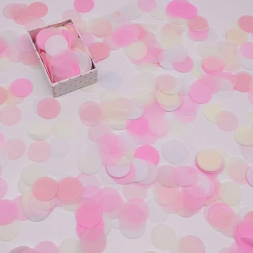 Runde Konfetti 50g,Konfetti 2,5cm Deko Papier Konfetti ca.5000 Stück Streudeko Confetti Geburtstag Karneval Weihnachten Taufe Neujahrsdeko Kindergeburtstag Dekoration,Partyzubehör,Rosa B von Whakano