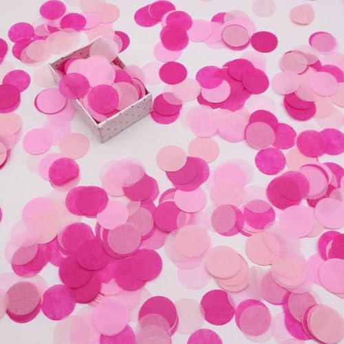 Runde Konfetti 50g,Konfetti 2,5cm Deko Papier Konfetti ca.5000 Stück Streudeko Confetti Geburtstag Karneval Weihnachten Taufe Neujahrsdeko Kindergeburtstag Dekoration,Partyzubehör,Rosa C von Whakano