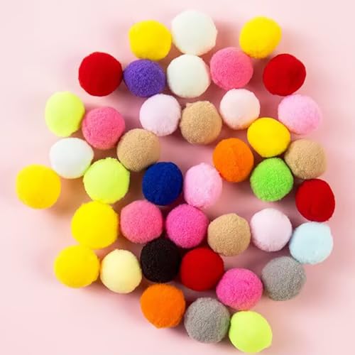 Whakano 1 Packung zum Basteln,Bunt Mini Pompons,Mini Pom Poms für Handwerk Herstellung,Bunte Pompons für Partydekor,Girlanden,Ostern,Kleidung,DIY Kreativen Handwerk Dekor,40 Stück/Packung.3cm von Whakano