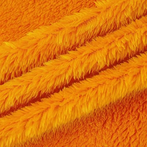 1 Yard Einfarbig Samt Stoffe zum Nähen Dekorieren 160cm Breit,Weich Stoff,Universal Stoff,Polyester Plüsch Fleece Tuch für Nähen Basteln,Tasche,Kostüm Bekleidung,Hochzeits,Partydekor,Orange von Whakano