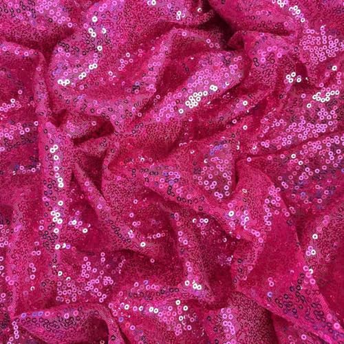 Whakano 1 Yard Glänzender Pailletten Stoff,130 cm Breit,Dekostoff,zum Nähen Basteln Dekorieren,Handwerken,Vorhänge Bühne Kostüm Kleid Bekleidung,Hochzeit Party Karneval Bankett Deko,Rosenrot von Whakano