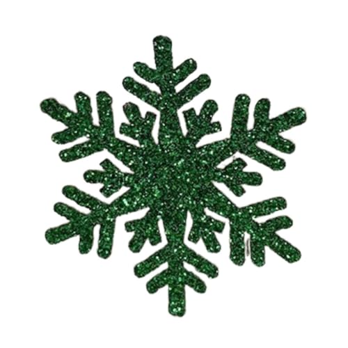 Whakano 10 Stück Glänzend Weihnachts-Schneeflocke Aufnäher Patches Applikationen 3,5cm,Weihnachtsdeko,Flicken zum Basteln Scrapbooking,Kleidung,Schal,Taschen,Hüte Dekorationen,Grün von Whakano