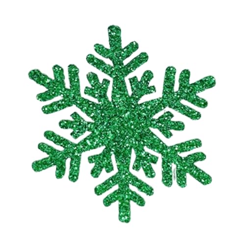 Whakano 10 Stück Glänzend Weihnachts-Schneeflocke Aufnäher Patches Applikationen 3,5cm,Weihnachtsdeko,Flicken zum Basteln Scrapbooking,Kleidung,Schal,Taschen,Hüte Dekorationen,Grün von Whakano