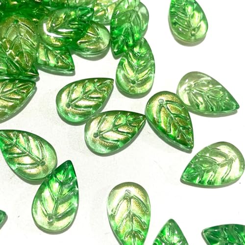 Whakano 100 Stück Blatt Glasperlen zum Basteln,11 x 18 MM,Lose Perlen mit Loch,Bastelperlen für DIY Handwerk Dekor,Schmuck Armbänder,Halsketten Ohrringe Chinesische Haarnadelkurve,Fruchtgrün Whakano 100 Stück Blatt Glasperlen zum Basteln,11 x 18 MM,Lose Perlen mit Loch,Bastelperlen für DIY Handwerk Dekor,Schmuck Armbänder,Halsketten Ohrringe Chinesische Haarnadelkurve,Fruchtgrün von Whakano