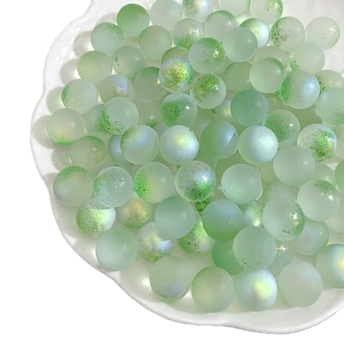 Whakano 100 Stück Bunte Runde Perlen der Fantasie Glasperlen zum Basteln,12mm,Lose Perlen ohne Loche,Bastelperlen für DIY Handwerk Dekor,Vasenfüller,Hochzeit,Party,Heimdekoration,Grün von Whakano