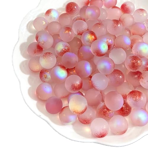 Whakano 100 Stück Bunte Runde Perlen der Fantasie Glasperlen zum Basteln,12mm,Lose Perlen ohne Loche,Bastelperlen für DIY Handwerk Dekor,Vasenfüller,Hochzeit,Party,Heimdekoration,Rot von Whakano