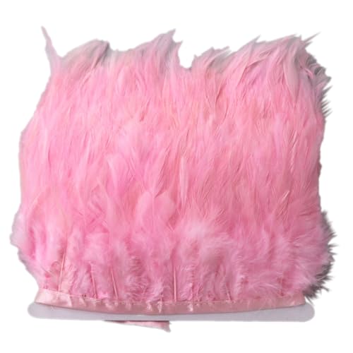 Whakano 2 Meter Federn Fringe Trim,Federborte Band 10-15cm breit,Feder Fransen zum Nähen,DIY Cape Schal Rock Kopfbedeckungen,Karneval Party Halloween Weihnachten Kostüme Dekoration,Rosa C von Whakano