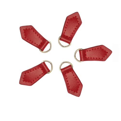 Whakano 2 Stück Reißverschluss Zipper Anhänger,Abnehmbares Leder Zipper Pull,Reißverschluss Ersatz Zipper,Reißverschluss Zieher für Zipper Koffer Stiefel Jackenrucksäcke Geldbörse Kleidung,Rot von Whakano