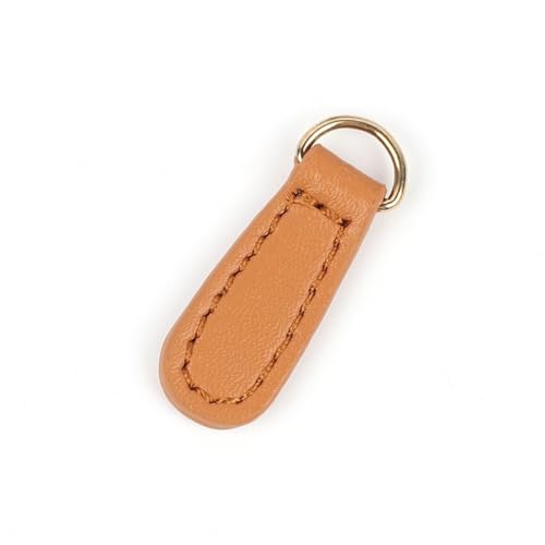 Whakano 2 Stück Reißverschluss Zipper Anhänger,Abnehmbares Leder Zipper Pull,Reißverschluss Ersatz Zipper,Reissverschlussgriff für Zipper Koffer Stiefel Jackenrucksäcke Geldbörse Kleidung,Khaki von Whakano