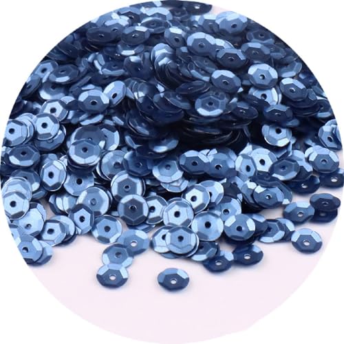 Whakano 5 Pack Pailletten zum basteln,Pailletten 6mm,Lose Pailletten,Handwerk Pailletten Spangles,für DIY Herstellung,Kleidung,Basteln Kunsthandwerk,Nähen,Hochzeitsdekor,ca.1000 pro Paket,Navy blau von Whakano