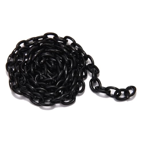 Whakano 5 Stück Acryl-Verbindungsringe Ketten Basteln Gliederkette DIY Chain 38cm Lang,Hängende Ornamente,Kettenglieder für Schmuckherstellung,Geldbörse Brillen Tasche Kette,Schwarz von Whakano