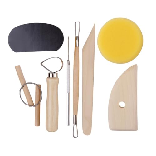 Whakano 8-teiliges Set Töpferwerkzeug Clay Werkzeug,Modellierwerkzeug,Carving Tools Clay Keramik Sculpting Ton Werkzeug,für DIY-Handwerk Künstler Töpfer Tonschnitz Schnitzen von Whakano