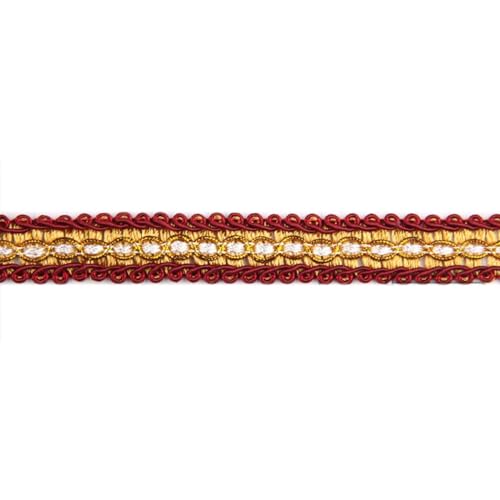 Whakano Braid Spitzenbesatz Centipede Spitzenband Verziert,Posamenten Borte Braid Trim Borten Bänder,für Vorhang Kostüm Schonbezug Polsterung Nähen Wohnkultur,11m Lang,1,5 cm Breit,Rot von Whakano