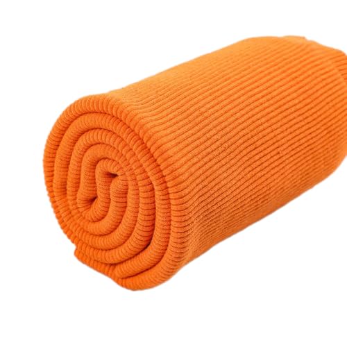 Whakano Bündchenstoff aus Baumwolle und Elasthan,Elastisch Gerippt Stoffe zum Nähen Dekorieren,Reparaturflicken,Schlauchware,Tuch für Nähen Basteln,Pullover,Ärmelbündchen,Orange,20cmx60cm Whakano Bündchenstoff aus Baumwolle und Elasthan,Elastisch Gerippt Stoffe zum Nähen Dekorieren,Reparaturflicken,Schlauchware,Tuch für Nähen Basteln,Pullover,Ärmelbündchen,Orange,20cmx60cm von Whakano