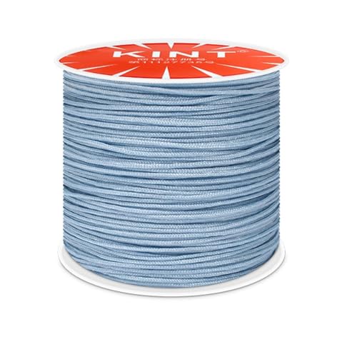 Whakano Nylonschnur 0,8mm,Makramee-Schnur,Nylon Seil Perlenschnur,Cord Makramee Band für Geflochtene Armbänder,Schmuckherstellung Handwerk Halsketten,Makramee,Geschenkverpackung,Grau Blau von Whakano