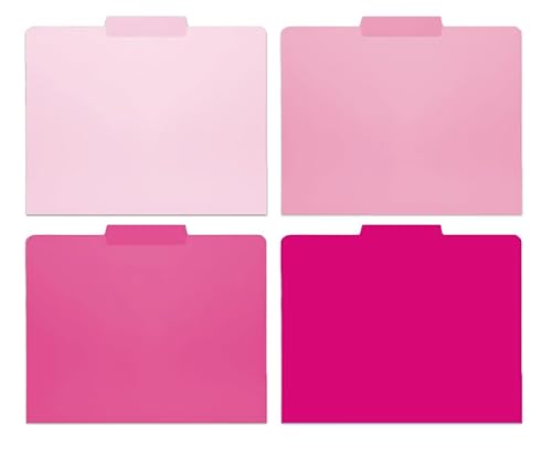 Whaline Aktenmappen, Briefgröße, 4 Farben, Farbverlauf, Pink, mit 1/3-Schnittlasche für Zuhause, Büro, Klassenzimmer, 24 Stück von Whaline