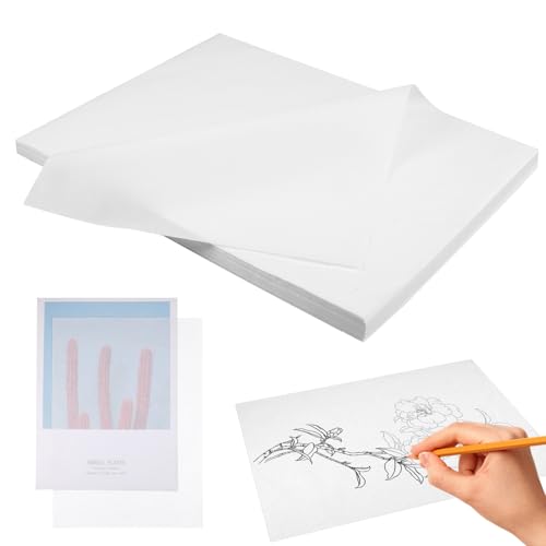 500 Blatt Weißes Transparentpapier, Pauspapier A4 (29,7x21 cm), 17g/m² Durchsichtiges Papier zum Durchpausen, Skizzieren, Kopieren, Verpacken von Geschenken, Blumensträußen, Befüllen von Tüten von WhizNook