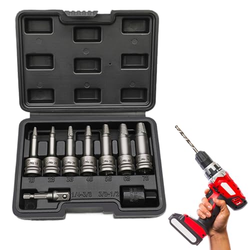 Bolzenextraktionskit - Stripped Lug Nut Remover, zerbrochener Bolzenextraktions -Kit | Sicherung von Handbohrbits Bolzenentferner, Bolderbohrer -Bit eingestellt, zerlegt von Whnbuij