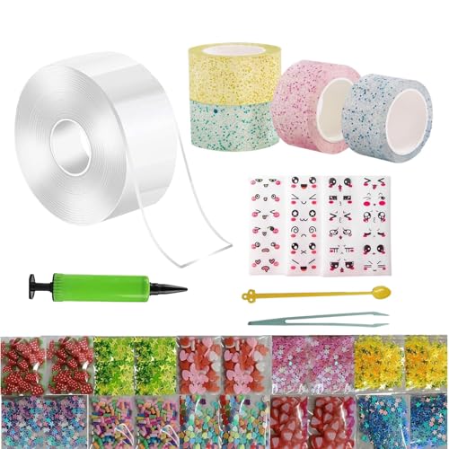 Bubble Tape Spielzeug - Bubbles Tape Kit Kleinkinder, Spielzeugset Mit Aufblasbarem Luftpolsterband | Elastischer Ballonbandstreifen Mit Glitzer, Spurloses, Elastisches, Handgefertigtes -Handwerk von Whnbuij