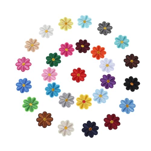 Bügel-Entferner: Kleidungsflecken, Reparatur von Kleidung, Flecken von Kleidung zum Bügeln | 28 Teile Daisy Patches, Stoffpatches Bügel-Entferner: Kleidungsflecken, Reparatur von Kleidung, Flecken von Kleidung zum Bügeln | 28 Teile Daisy Patches, Stoffpatches von Whnbuij