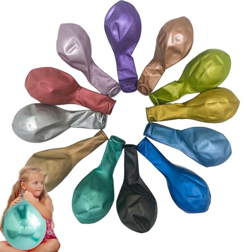 Bunte Metallballons,Metallballons | Mehrfarbige Luftballons 12 Zoll | 50 x Latex-Partyballons in verschiedenen Farben für Abschlussgeburtstage und Hochzeiten von Whnbuij