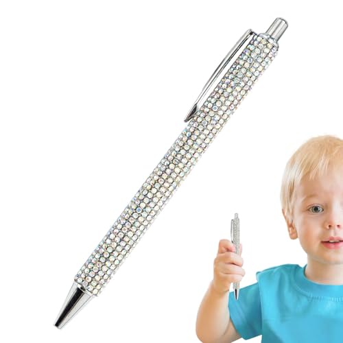 Glitzer-Kugelschreiber – Strass-Kugelschreiber, eleganter glitzernder Kristall-Stift | 5,43 x 0,39 Zoll einziehbarer Glitzer-Kugelschreiber, niedliche, mit Strasssteinen verzierte Stifte für Frauen, S von Whnbuij