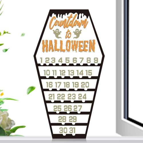 Halloween Adventskalender - Halloween Countdown-Kalender, Halloween-Countdown-Schild aus Holz | Gruseliger Adventskalender 2024, lustig Halloween Adventskalender - Halloween Countdown-Kalender, Halloween-Countdown-Schild aus Holz | Gruseliger Adventskalender 2024, lustig von Whnbuij