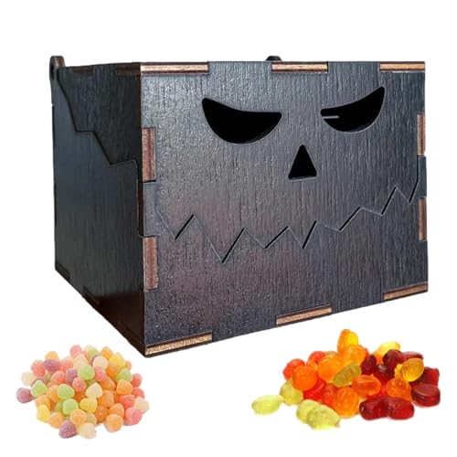 Halloween-Süßigkeitsbehälter, gruselige Süßigkeitenschachteln | Kreative Süßigkeitenboxen aus Holz für Süßes oder Saures,Gruselige Halloween-Süßigkeiten-Leckerei-Boxen für Halloween-Snacks, Event-Part von Whnbuij