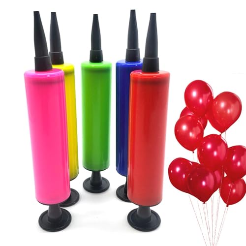 Handgehaltene Ballonpumpe – 2-teilige Inflator-Ballon-Luftpumpe, 2-Wege-Action- -Ballonpumpe | Tragbare Kinder-Festival-Luftballons, manuelle zeitsparende Ballon-Luftpumpe (zufällige Farbe) von Whnbuij