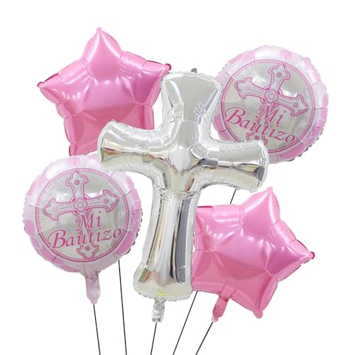 Luftballons für die Erstkommunion, Dekorationen für die Heilige Kommunion - Elegante Erstkommunion-Dekoration, Taufe, Taubenballons, 5er-Set | Niedliche Kommunion-Party-Dekorationen, Partyzubehör für von Whnbuij