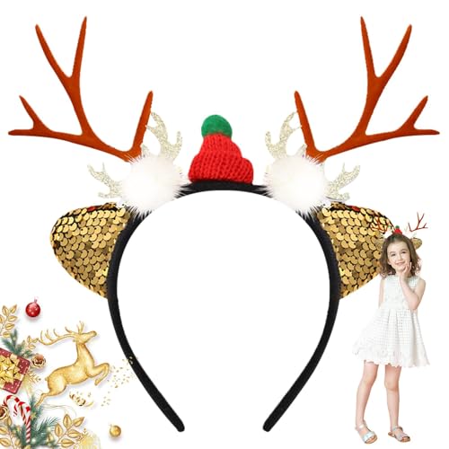 Weihnachten Rentier Geweih Stirnband Weihnachten Rentier Geweih Stirnbänder Weihnachten Stirnbänder für Damen Stirnband Verschiedene Stile Party Zubehör für Kostüme von Whnbuij