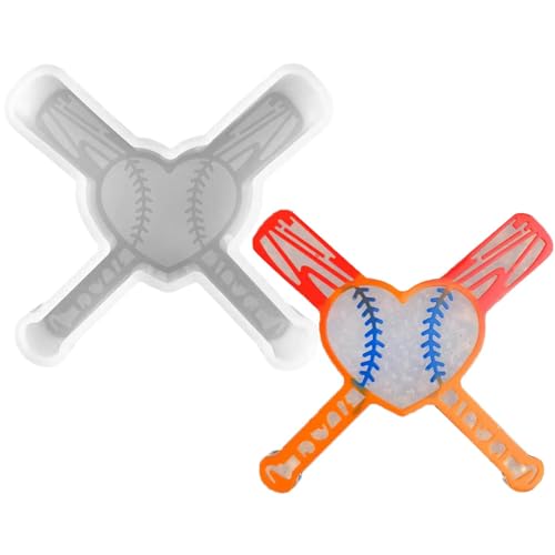 Whnbuij Silikon-Herzform, Baseball-Silikon-Gießformen – Antihaftharzform für Epoxidharz, lebensmittelechte Kerzenformen für Duftkerzen, Auto-Diffusor von Whnbuij