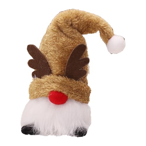 Whnbuij Weihnachtspuppen Ornamente, Plüsch LED gesichtslose Weihnachtspuppen Anhänger Puppen, leuchten rote Nase Urlaub Ornamente Niedliche Weihnachtsanhänger für Weihnachten von Whnbuij