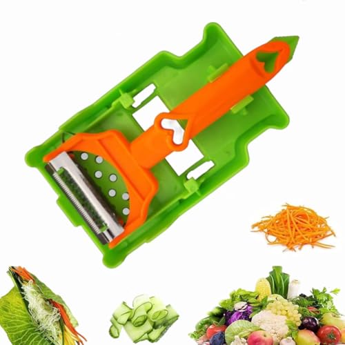 Multifunktionales Küchengeschirr-Set – 2-in-1 Schäler,Multifunktionaler Doppelklingenschäler,Julienne Schneider für Schnelles Schälen Von Kartoffeln,Karotten und Allen Arten Von Gemüse Obst (1 Stück) von Whnnssw