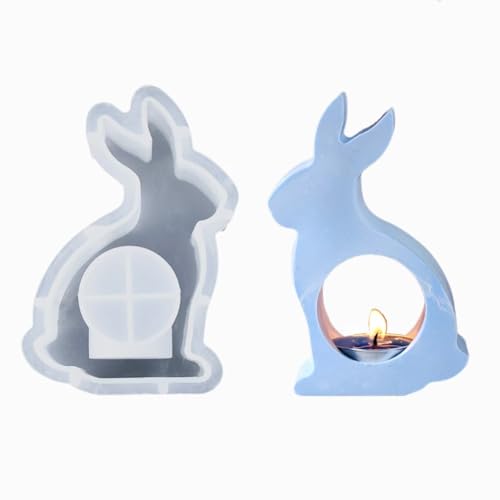 Silikonform Hase, Silikonform Ostern Gießform Hase Gips zum Gießen, Ostern Kaninchen Silikonformen Gießformen, Ostern Hase Gießformen Silikon, Silikonformen Ostern für Handwerk (B) von Whnnssw