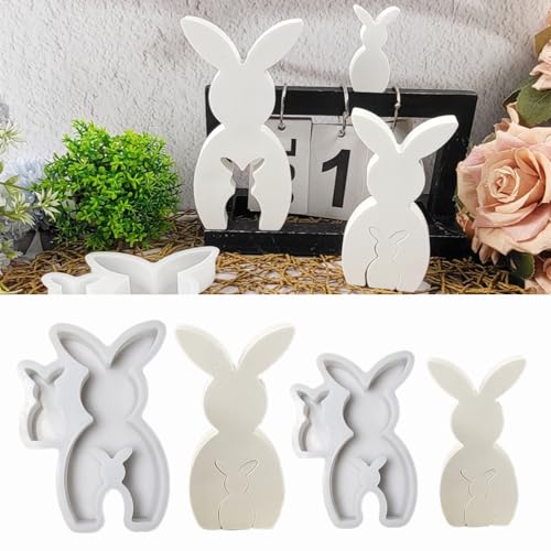 Silikonformen Gießformen Ostern, Silikonform Ostern Hase Gießform Hase Gips Zum Gießen Ostern, Silikonform Osterei Gipsformen zum Gießen Osternhase Epoxidharz Formen (B-2PCS) von Whnnssw