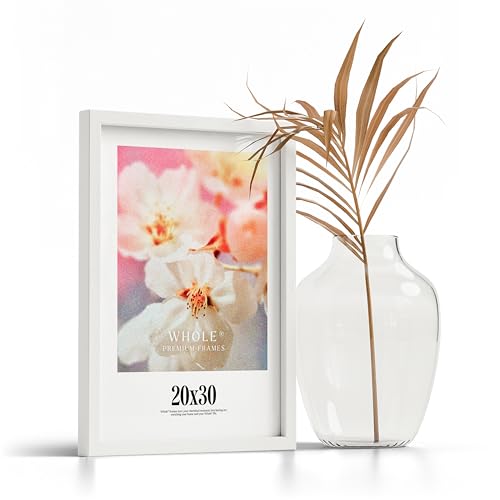 Whole® Premium 1x Bilderrahmen 20x30 Weiß Rahmen 1-Pack | Bilderrahmen 20x30 Holz für Poster | Bilderrahmen Weiß 20x30 | Picture Frame 20x30 cm Bilderrahmen | Bilderrahmen 30x20 Weiss von Whole