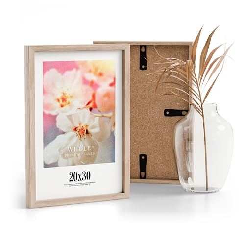 Whole® Premium 2x Bilderrahmen 20x30 Eiche Rahmen 2-Pack | Bilderrahmen 20x30 Holz für Poster | Bilderrahmen Eiche 20x30 | Picture Frame 20x30 cm Bilderrahmen | Bilderrahmen 30x20 Eiche von Whole