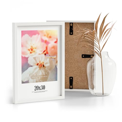 Whole® Premium 2x Bilderrahmen 20x30 Weiß Rahmen 2-Pack | Bilderrahmen 20x30 Holz für Poster | Bilderrahmen Weiß 20x30 | Picture Frame 20x30 cm Bilderrahmen | Bilderrahmen 30x20 Weiss von Whole