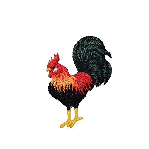 Aufnäher zum Aufbügeln, Motiv: Hahn und Huhn, bestickt von Wholesale Applique