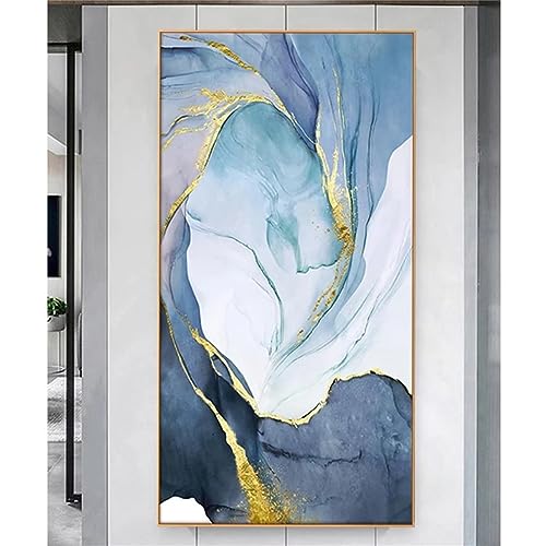 5D Diamond Painting Abstrakt Hellblau Full Square Drill Diamant Painting Bilder,DIY Voll Diamant Crystal Art Malen Nach Zahlen Bastelset Erwachsene Kinder für Home Büro Room Décor 50x100cm WS-1178 von Whoonng