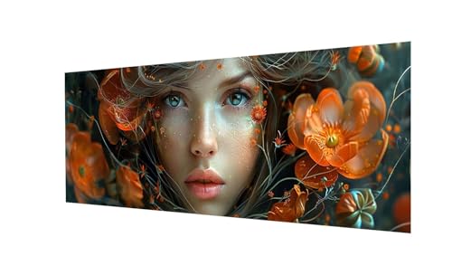 Diamond Painting XXL 210x70cm, Blume Diamand Painting Erwachsene, DIY 5D Diamond Painting Set Göttin Diamant Painting Bilder Kinder Diamant Malerei, für Halloween Zimmer Deko, Mädchen Geschenke Ws-327 von Whoonng