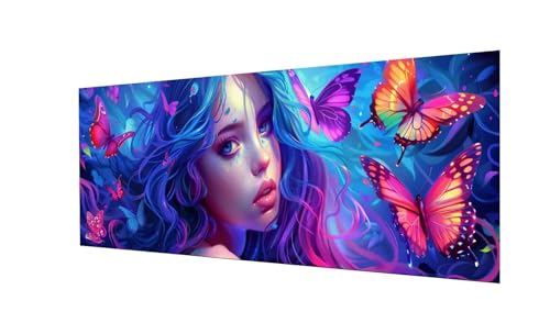 Diamond Painting XXL 90x30cm, Schmetterling Diamand Painting Erwachsene, DIY 5D Diamond Painting Set Göttin Diamant Painting Bilder Kinder Diamant Malerei, für Zimmer Deko, Mädchen Geschenke Ws-319 von Whoonng