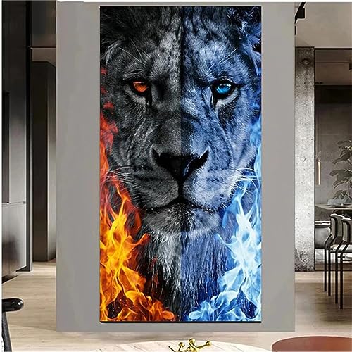 5D Diamond Painting Set für Erwachsene,Diamant Painting Bilder Tiere Tiger,DIY Malen nach Zahlen Mosaik Bastelset Kinder Anfänger,mit Diamond Painting Zubehör,für Home Decor 90x180cm WS-2814 von Whoonng