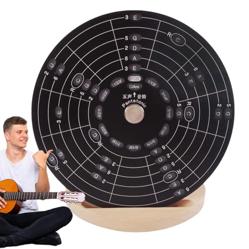 Gitarren-Musiktheorie-, Quintenrad-Werkzeug,Fifths Wheel Metallmelodie-Werkzeug - Musik-Akkordrad aus Aluminiumlegierung für Gitarre, Melodie-Schulbedarf, präzises Werkzeug für erfahrene Musiker von Whpsiting