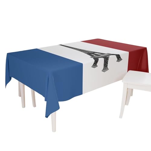 Party Tischdecken Mit Französischer Flagge, Frankreich Dekoration Tischtuch Aus Polyester Und Gabardine, wasserdichte Tischläufer Tischdekoration Zum Französischen Nationalfeiertag Für Partys von Whpsiting