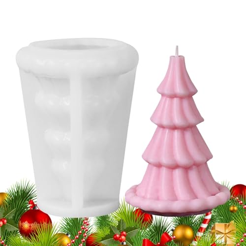 Weihnachtsbaum-Silikonform für Kerzen, Weihnachtsbaum-Silikonform für Seife,Gipsform | Seifen-Epoxidharz-Wachsform, Weihnachtsbaumform für die Herstellung von Bastelkuchen, Schokolade von Whpsiting