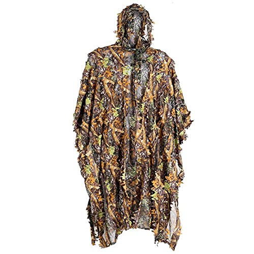 Ghillie-anzug-Umhang, Leichter 3D-Blatt-Tarn-ghillie Suit Für Erwachsene, Tarnumhang, Camo-Umhang, Tarnanzug Für Airsoft-Jagd, Vogelbeobachtung, Wildtierfotografie, Outdoor-Training von Whrcy