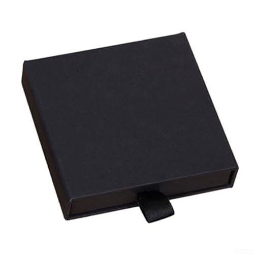 Whychstore Schmuckschatulle im Schubladen-Stil, Reisebox, tragbare Box, Schwarz, 8 cm von Whychstore